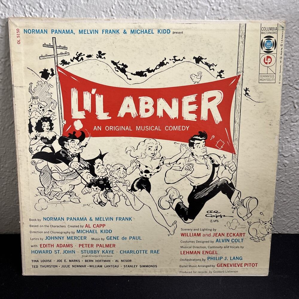 Li'l Abner An Original Musical Comedy Columbia 6-Eye LP Vinyl OL 5150 Ex/Ex